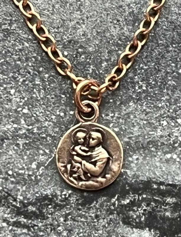 TINY Saint Anthony of Padua Necklace - Very Small Dainty Little Catholic - CeCeAgnes