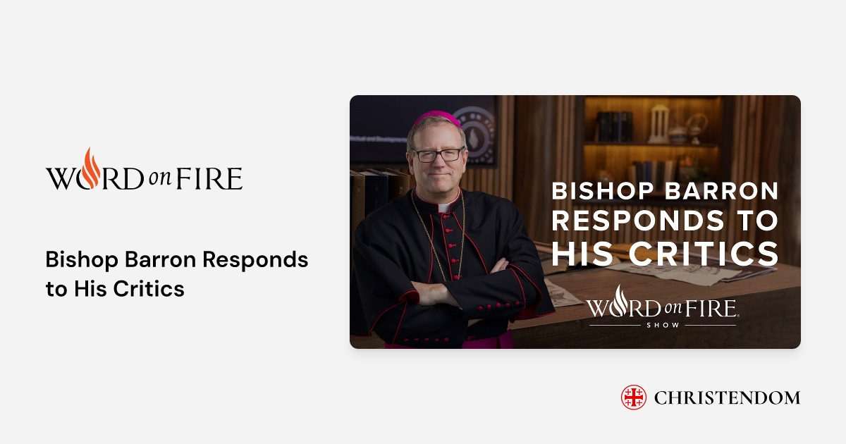 Bishop Barron Responds to His Critics - Bishop Robert Barron | Christendom