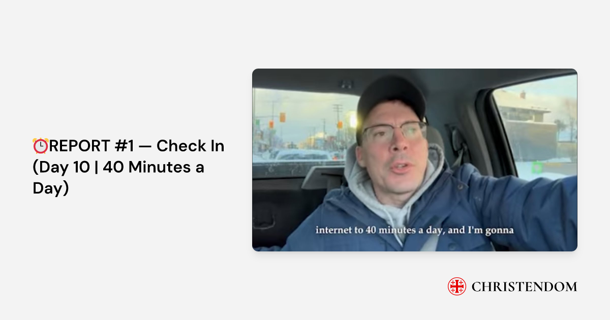 ⏰REPORT #1 — Check In (Day 10 | 40 Minutes a Day) - Fr. Mark Goring ...